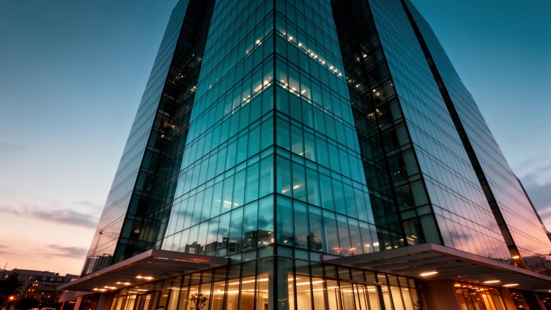 Modern unitized glass curtain wall facade tower by ADI Facades